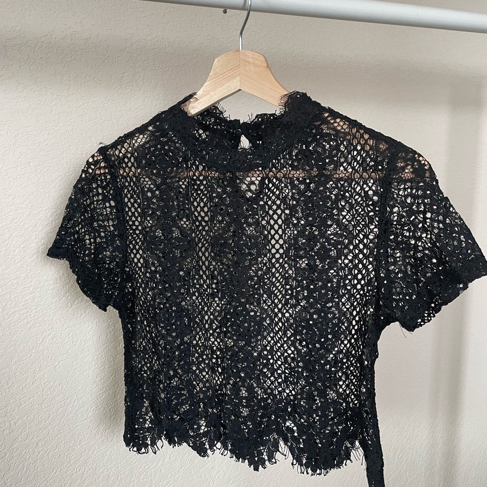 Zara Cropped Lace Top